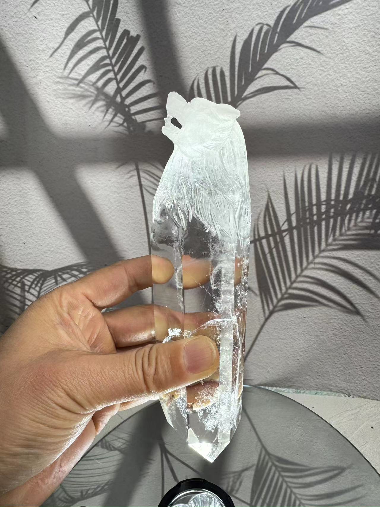 Crystal wolf head and crystal tower combined