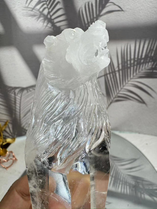 Crystal wolf head and crystal tower combined