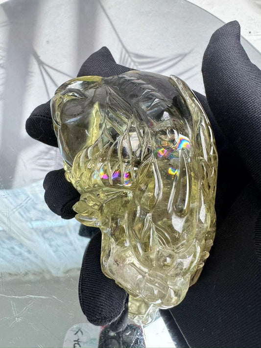 Yellow crystal Pixiu.Engraving