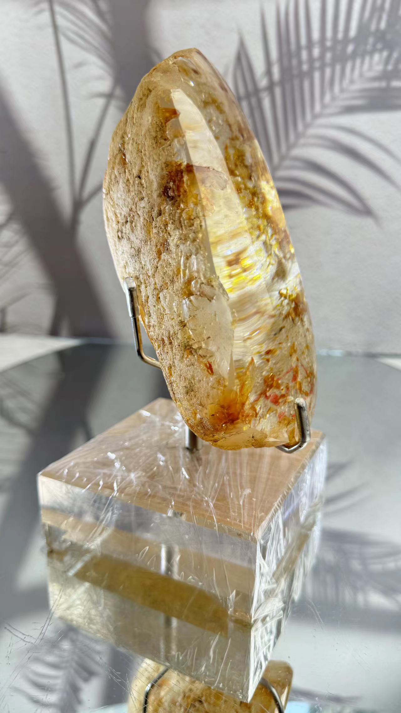 Natural crystal citrine firequartz landscape stone