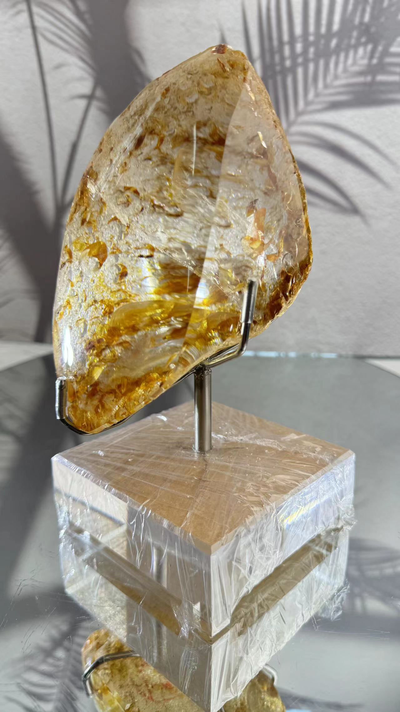 Natural crystal citrine firequartz landscape stone