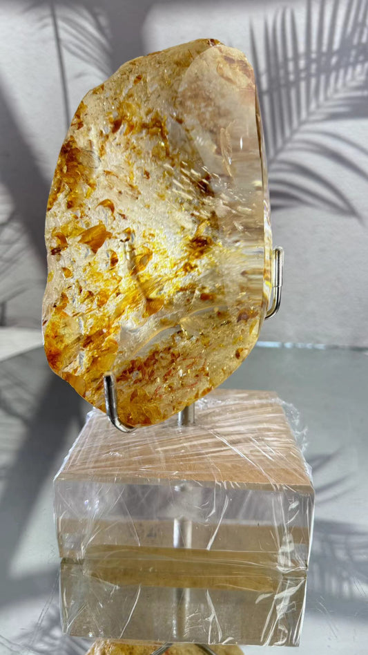 Natural crystal citrine firequartz landscape stone