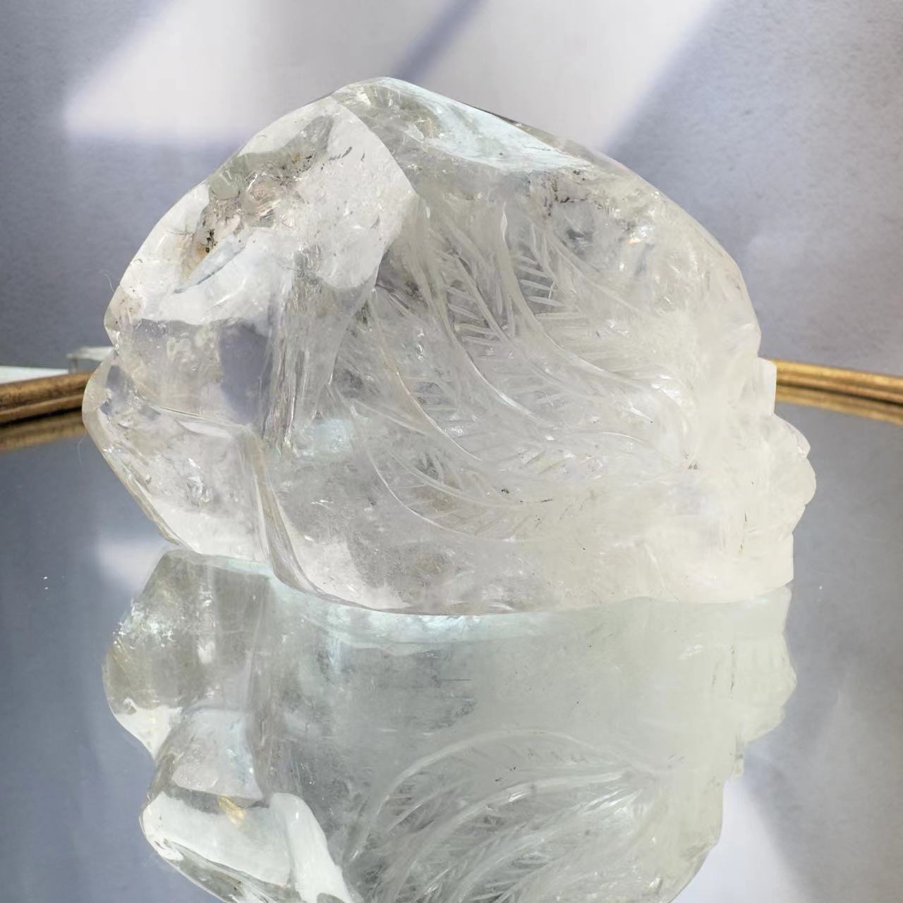 Natural crystal carved skull bubble crystal.