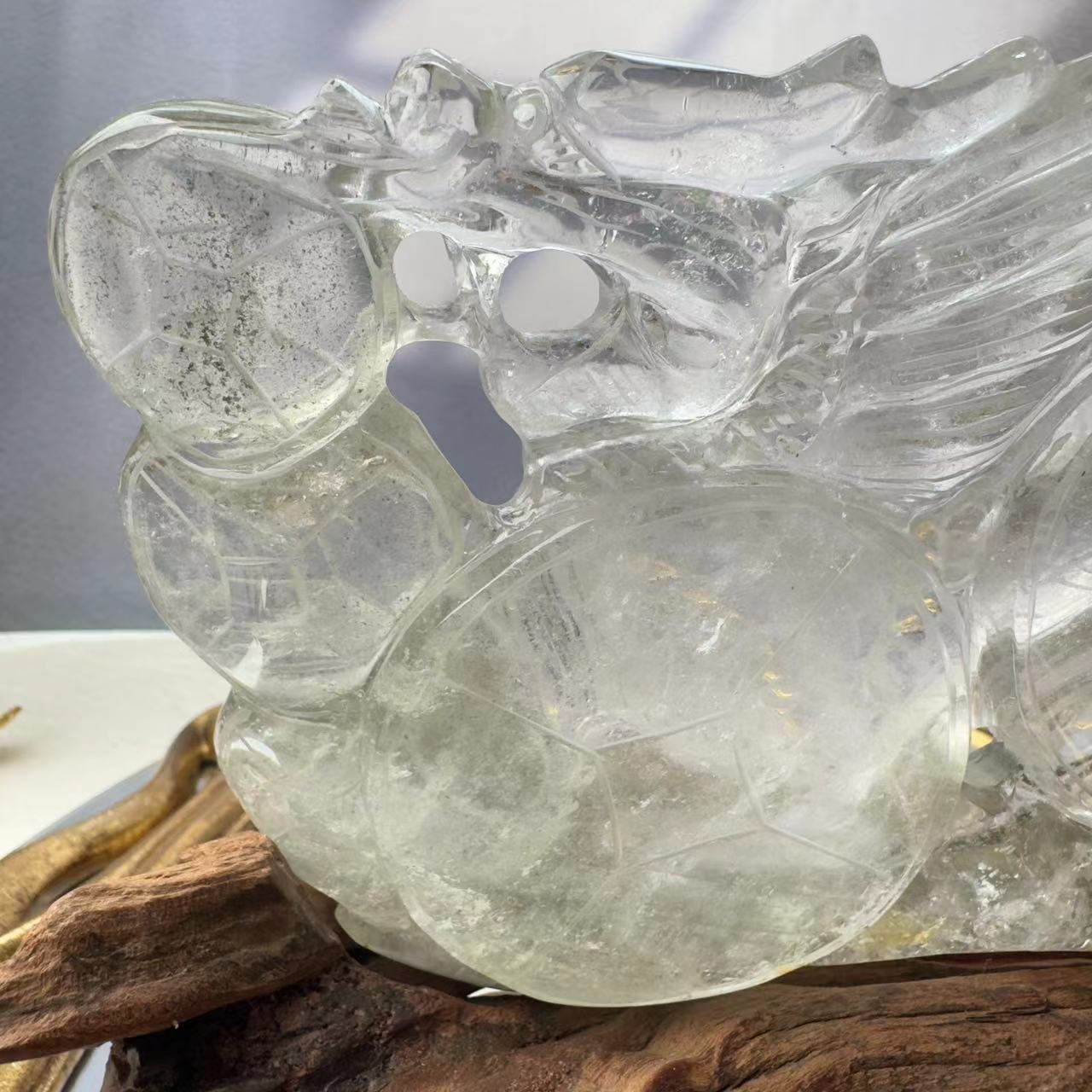 Chinese dragon carved from chlorite crystal.