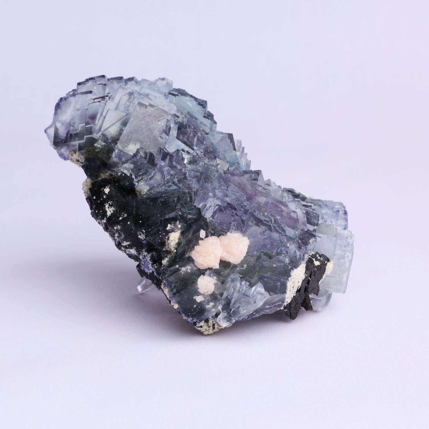 Fluorite calcite symbiosis. Step fluorite.