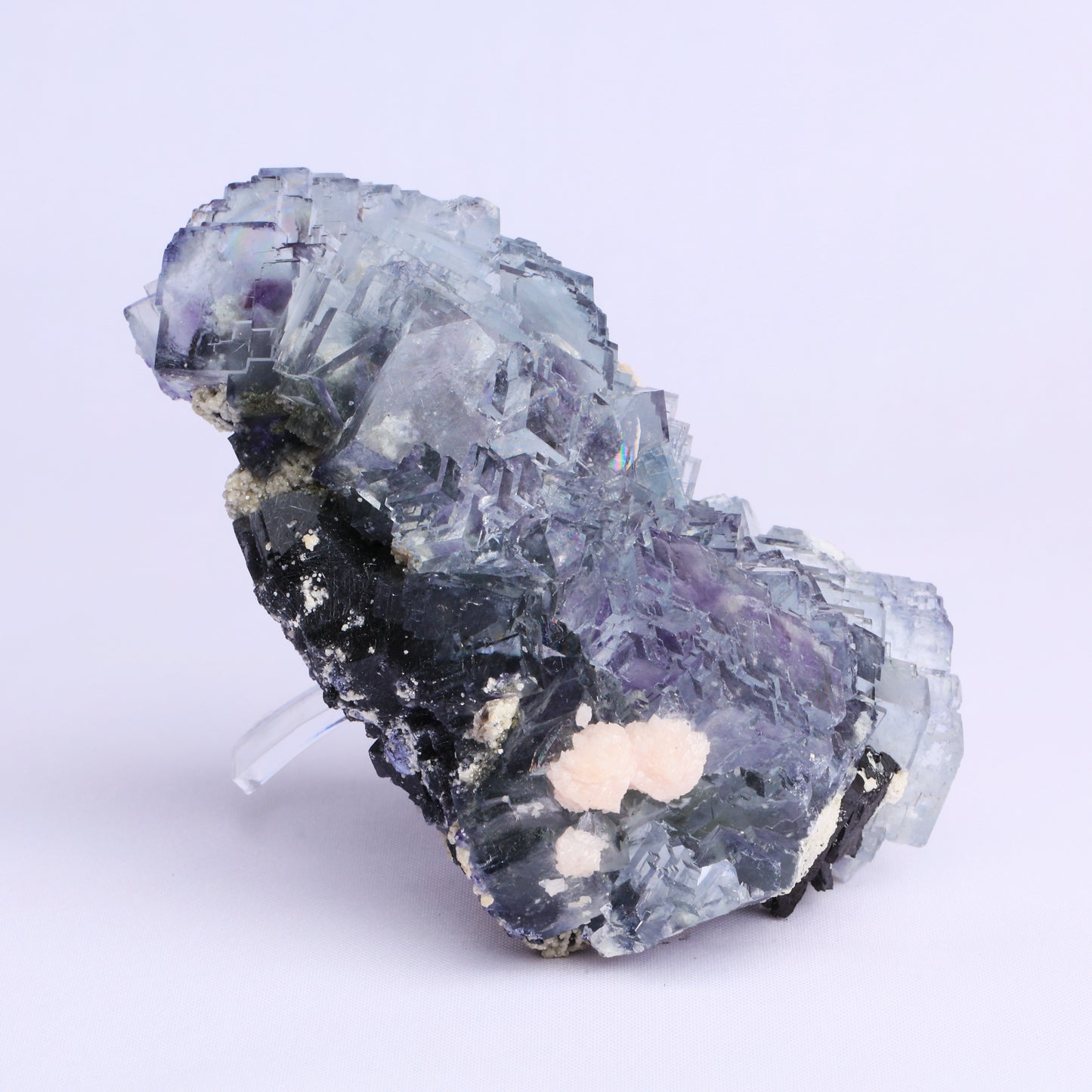 Fluorite calcite symbiosis. Step fluorite.