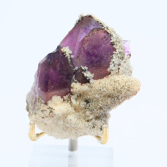 Amethyst twin peaks calcite symbiosis.