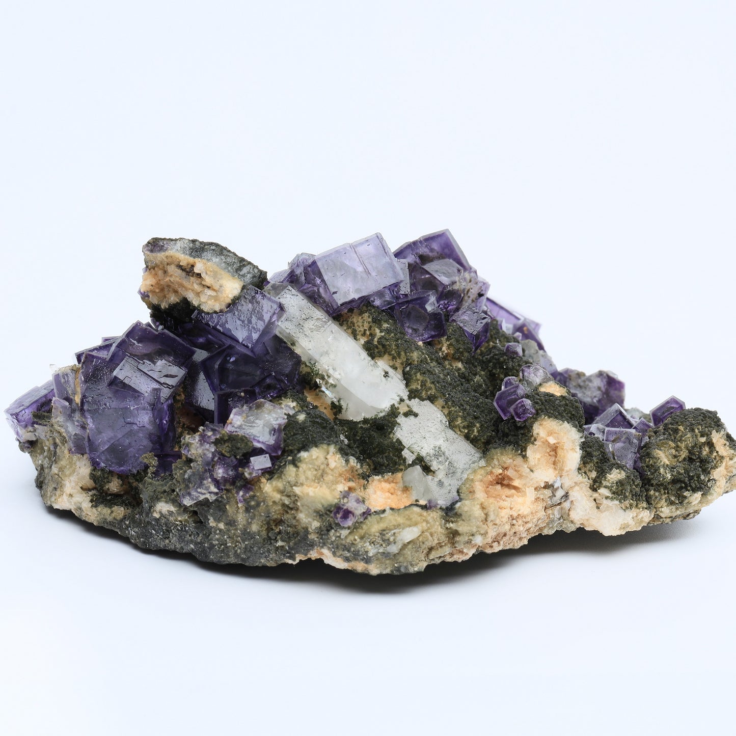 Fluorite crystal symbiosis.