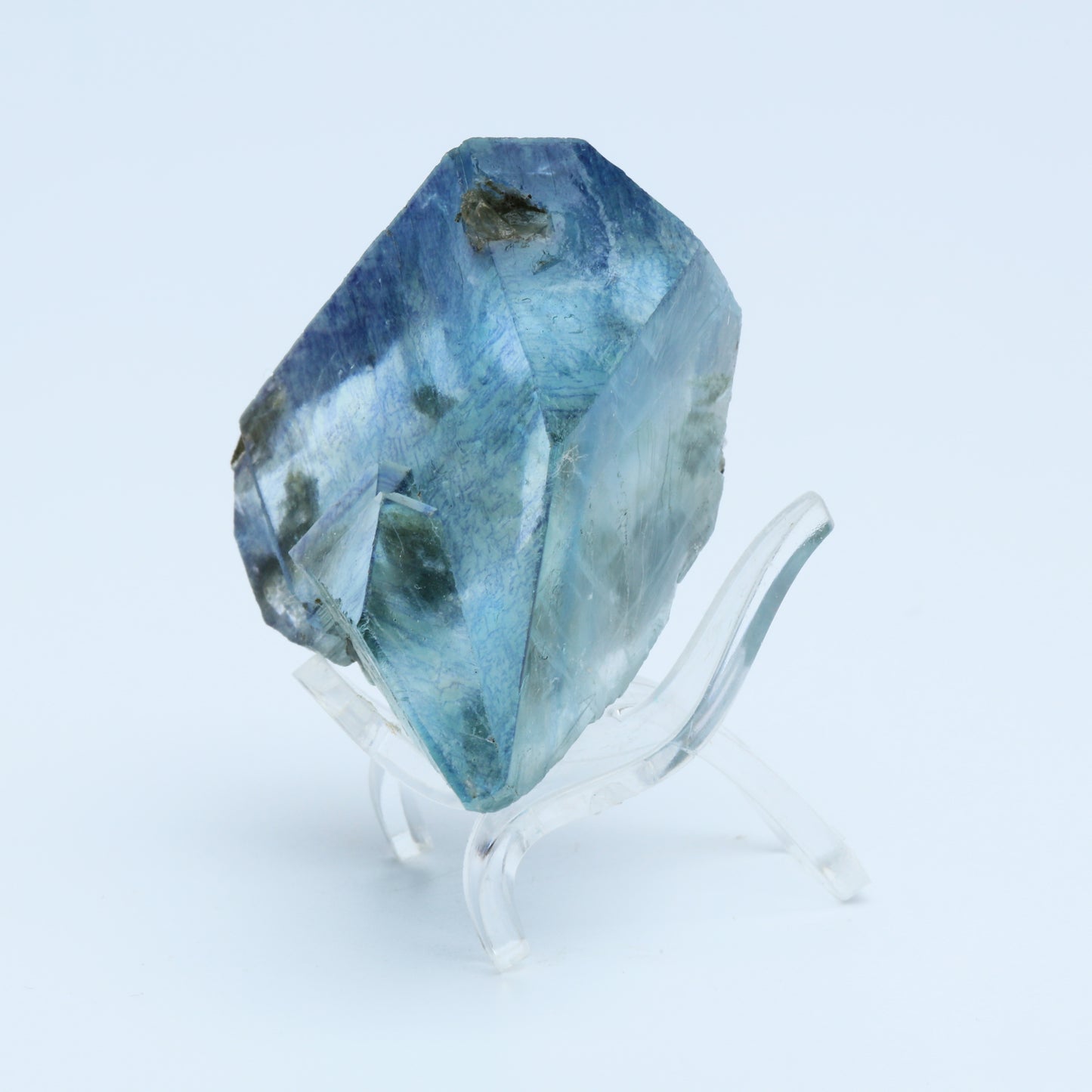 Symbiosis of blue fluorite and crystal